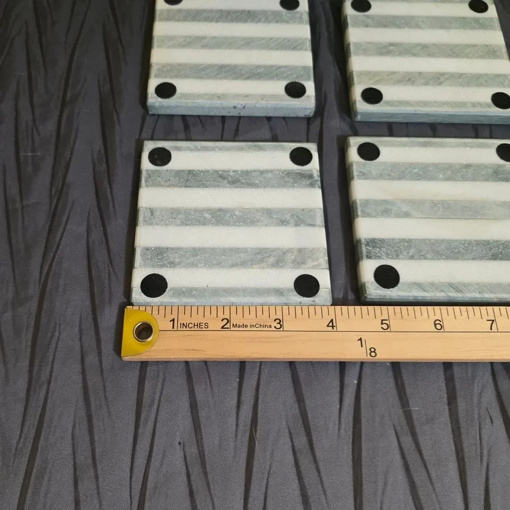 Striped Marble Coasters Set